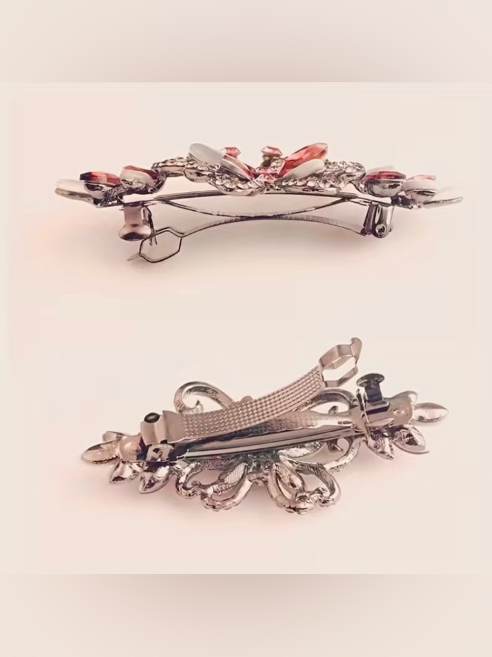 Rhinestone Embellished Butterfly Barrette Hair Clip Barrette Gorgeous New Modern - Picture 6 of 8